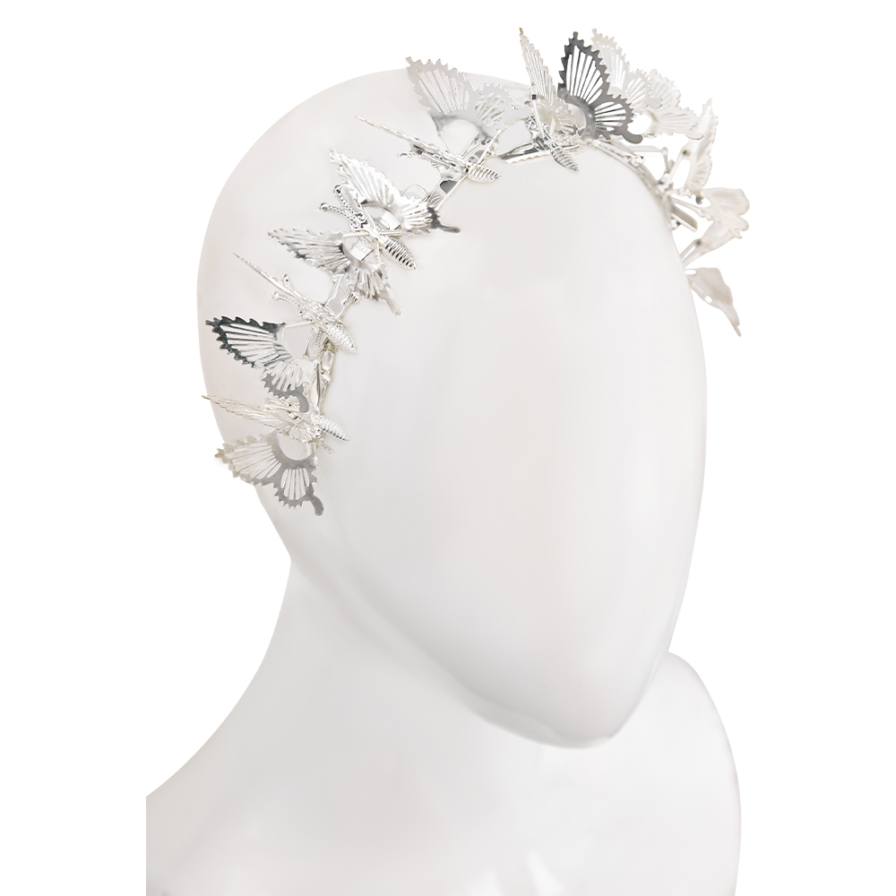 Wicked For Good Glinda Silver Butterfly Headband Tiara Halloween Carnival Party Cosplay Costume Accessories