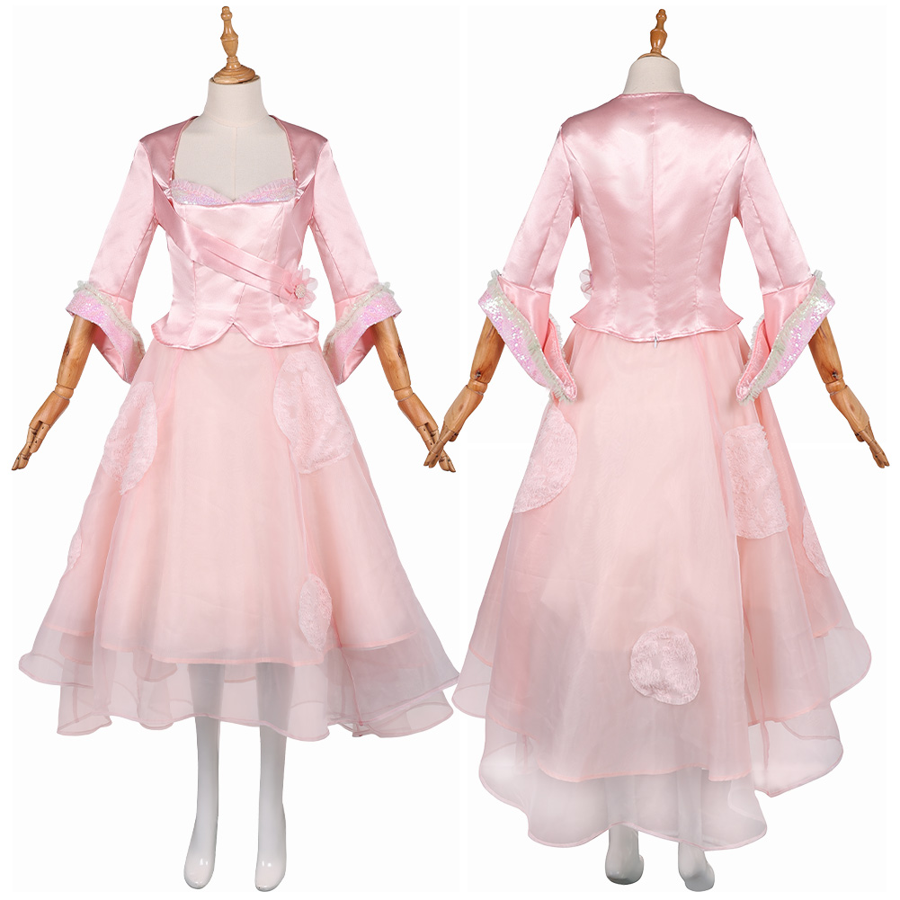 Wicked For Good Glinda Thank Goodness Pink Mesh Dress Halloween Carnival Party Cosplay Costume