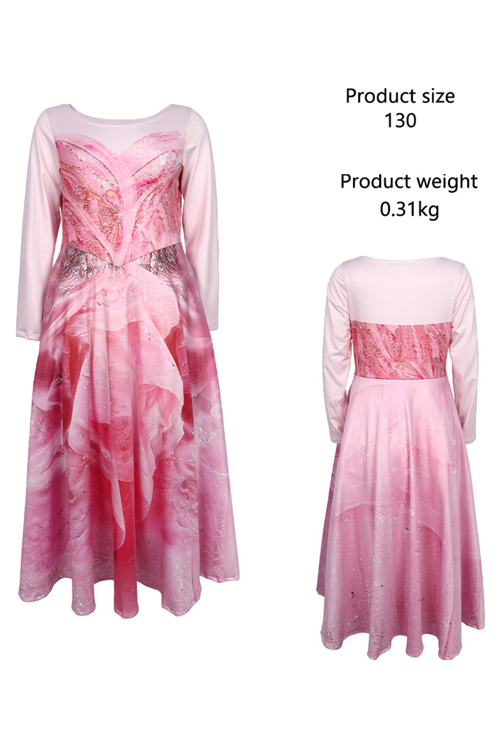 Wicked Glinda Kids Girls Pink Dress Outfits Halloween Carnival Suit Cosplay Costume