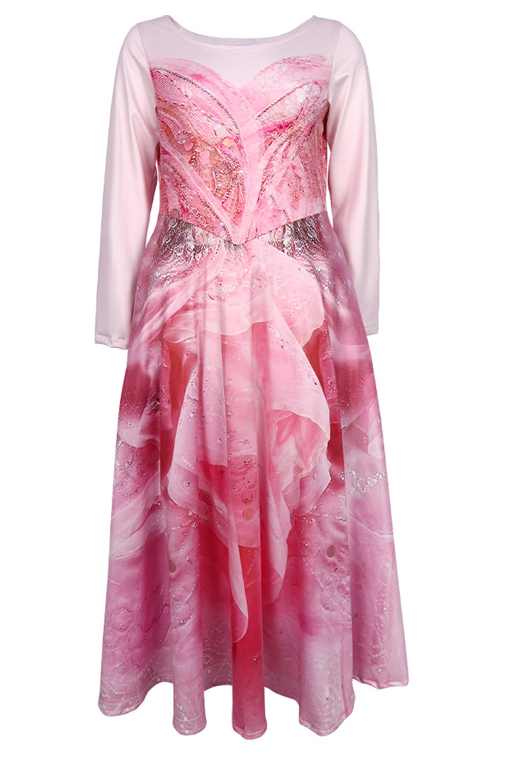 Wicked Glinda Kids Girls Pink Dress Outfits Halloween Carnival Suit Cosplay Costume
