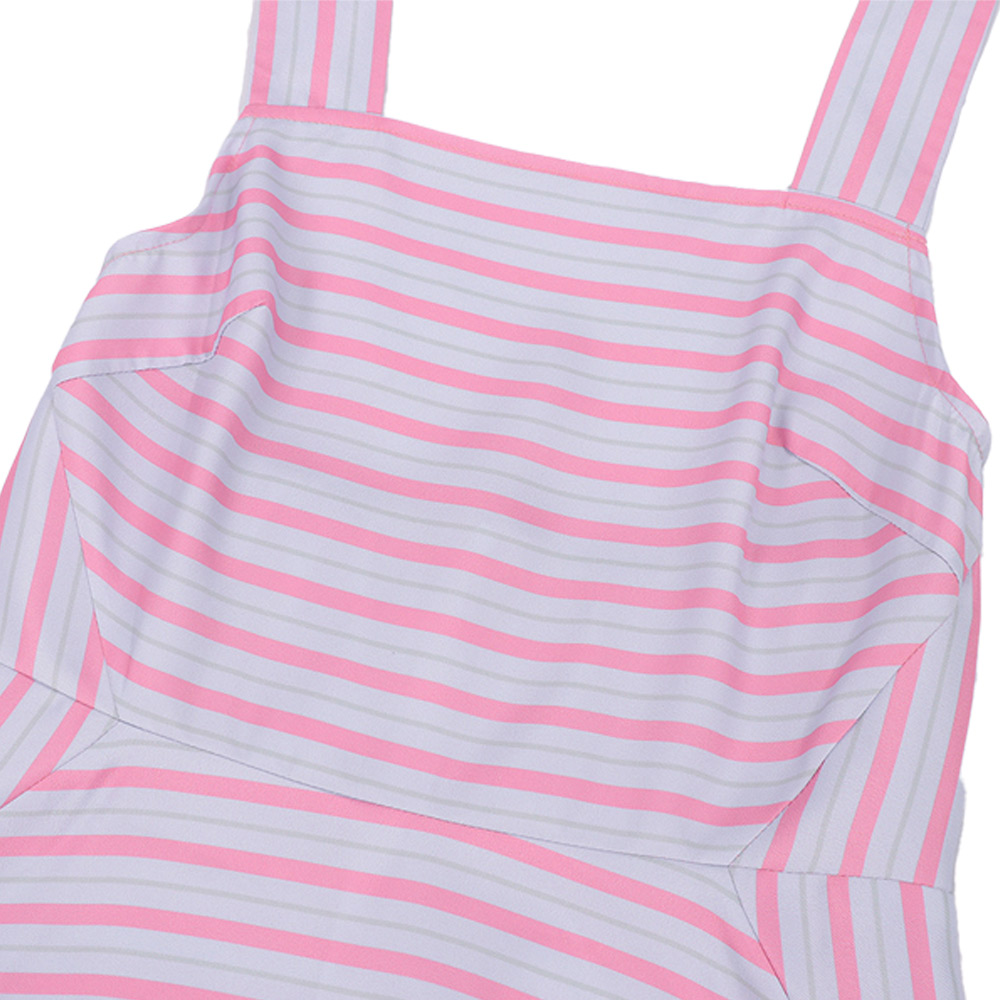 Wicked Glinda Purple Strip Apron Dress Set Halloween Carnival Party Cosplay Costume