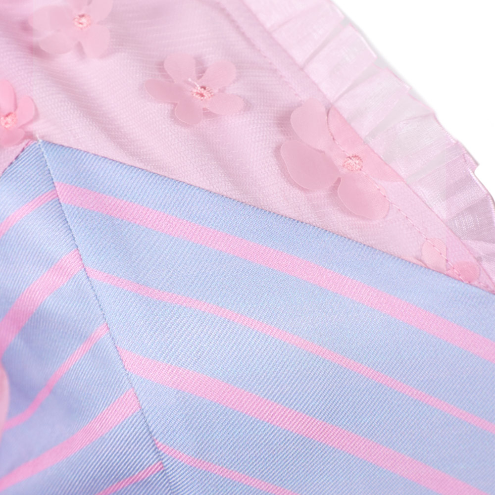 Wicked Glinda Purple Strip School Uniform Ver 2 Halloween Carnival Party Cosplay Costume