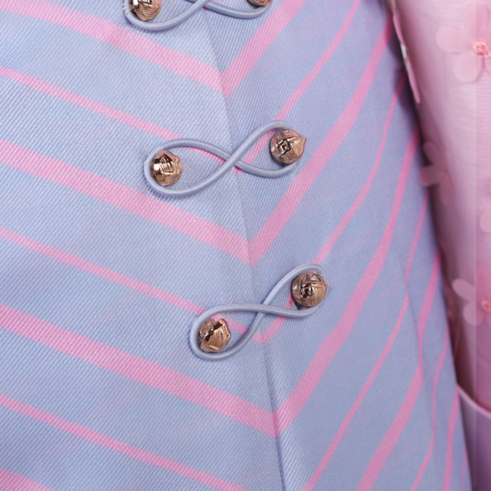 Wicked Glinda Purple Strip School Uniform Ver 2 Halloween Carnival Party Cosplay Costume