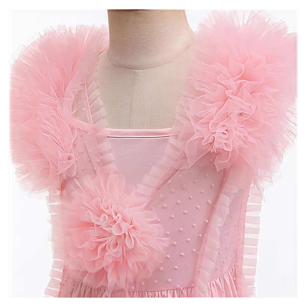 Wicked Kids Children Glinda Popular Pink Mesh Dress Fullset Halloween Carnival Party Cosplay Costume