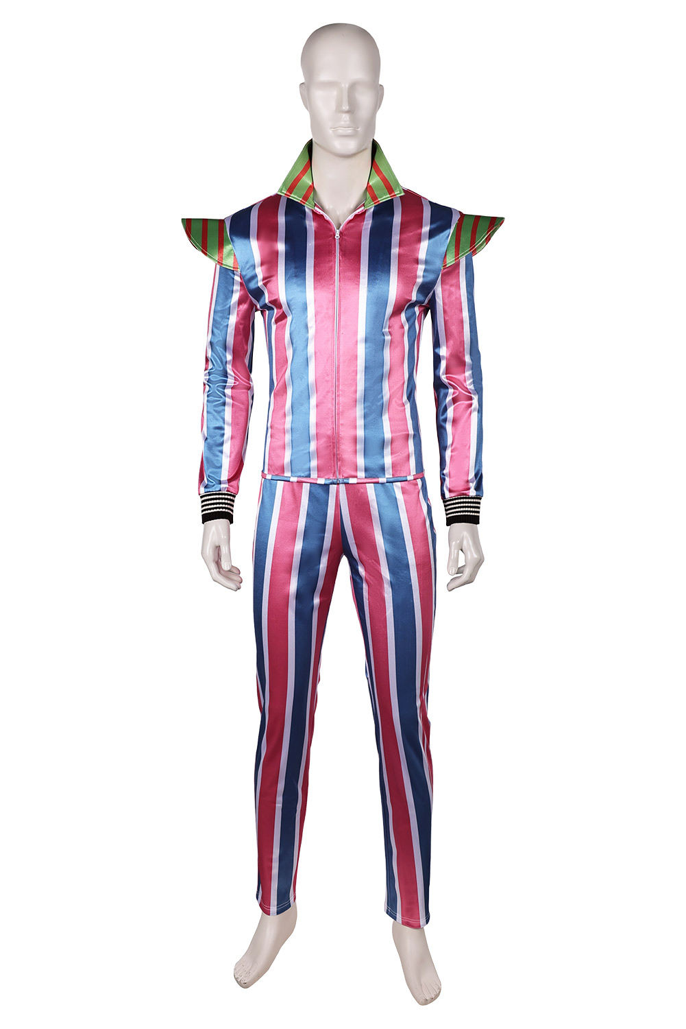 Ziggy Stardust David Bowie Retro 70s Stripe Set Outfits Halloween Carnival Suit Cosplay Costume