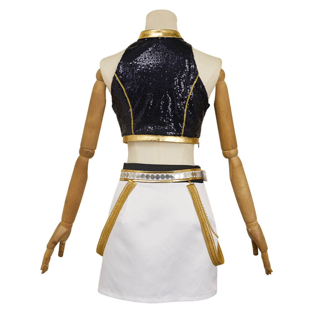 Zoey Golden Inner Top Skirt Set Outits Halloween Carnival Party Cosplay Costume