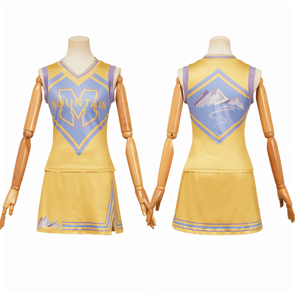 Zombies 4 Addison Well Woman Yellow Cheerleader Set Halloween Carnival Party Cosplay Costume