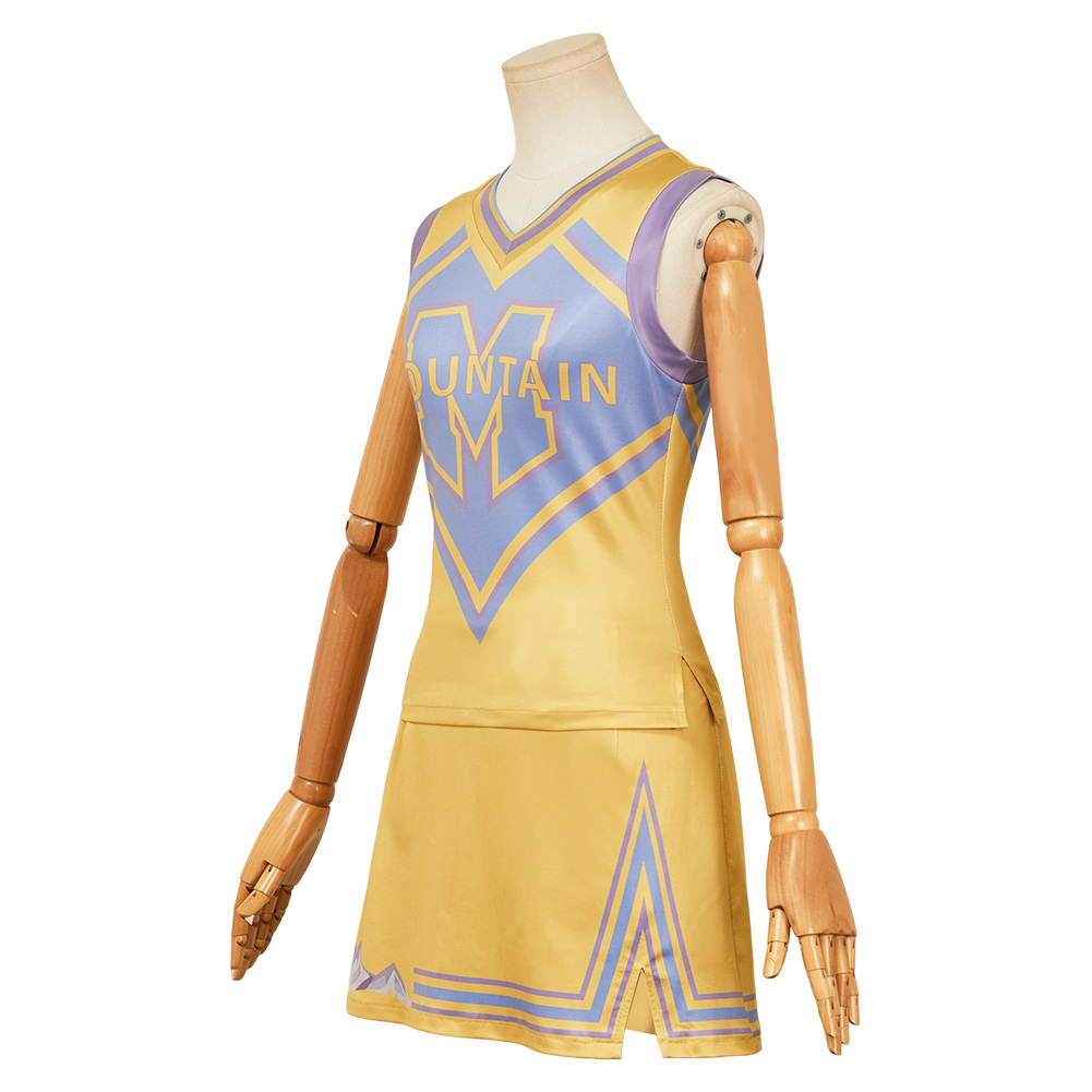 Zombies 4 Addison Well Woman Yellow Cheerleader Set Halloween Carnival Party Cosplay Costume