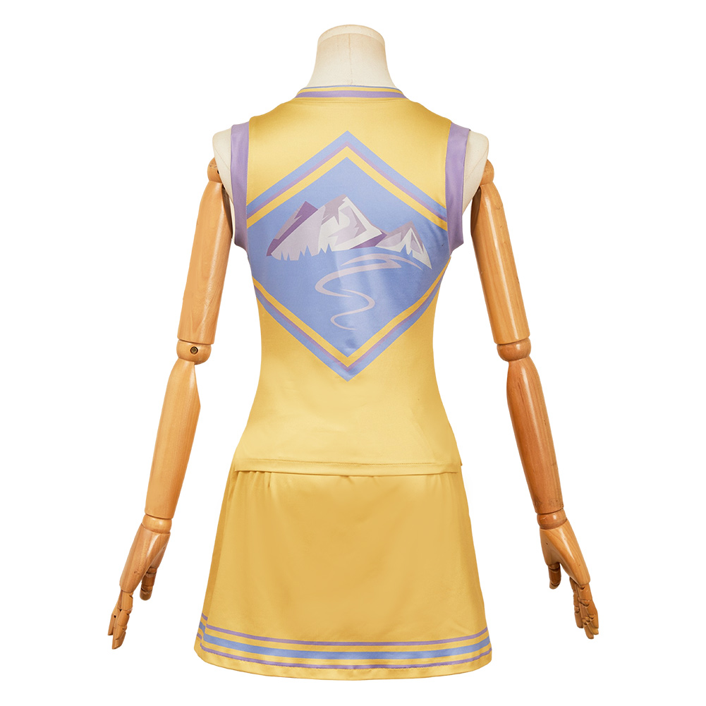 Zombies 4 Addison Well Woman Yellow Cheerleader Set Halloween Carnival Party Cosplay Costume