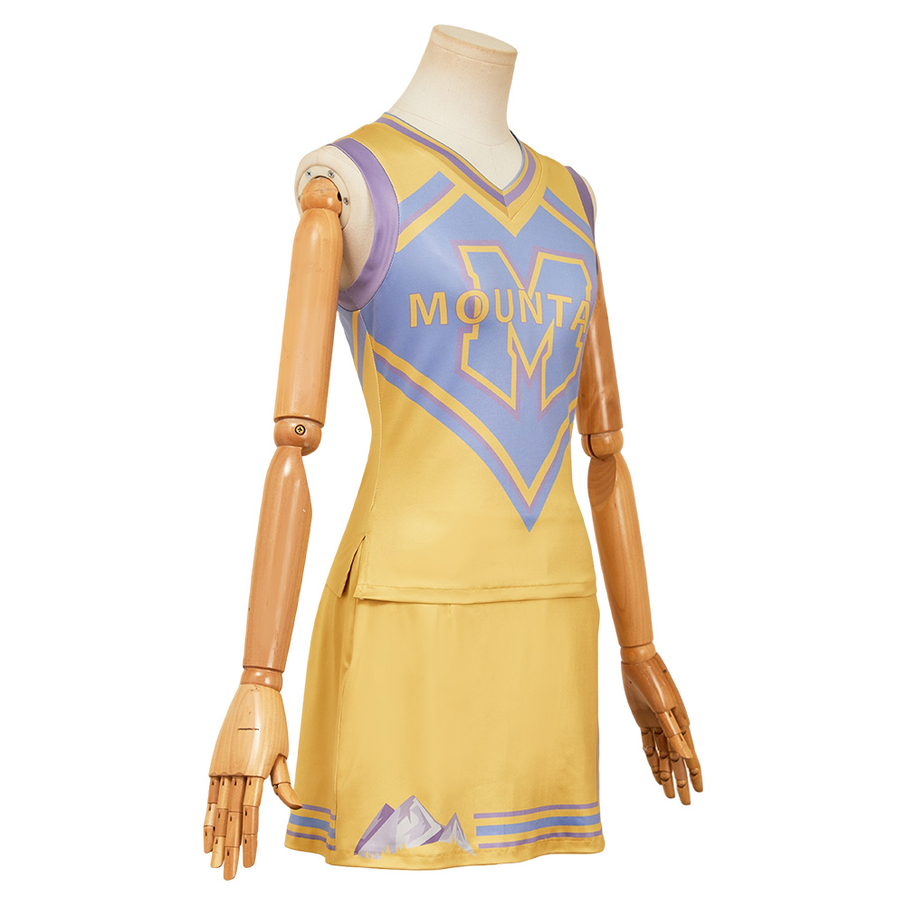 Zombies 4 Addison Well Woman Yellow Cheerleader Set Halloween Carnival Party Cosplay Costume