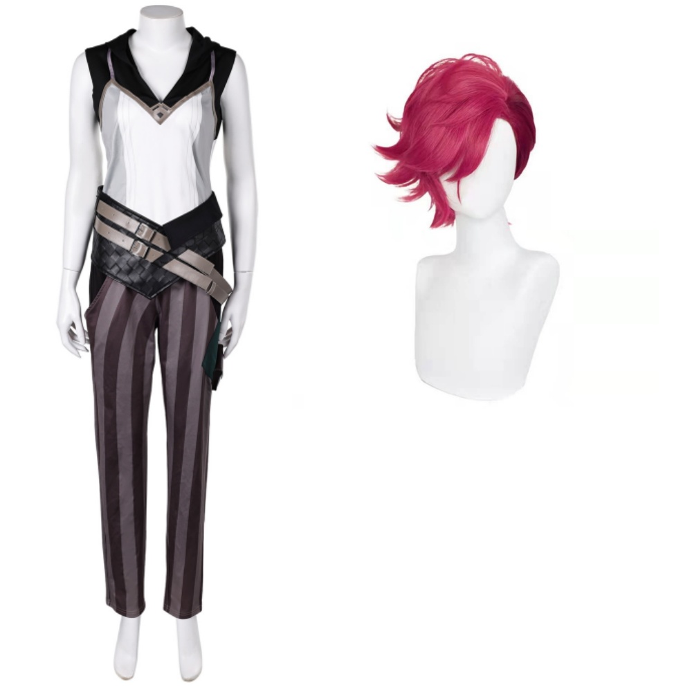 Arcane Season 1 Vi White Hoodie Outfits Halloween Carnival Cosplay Costume