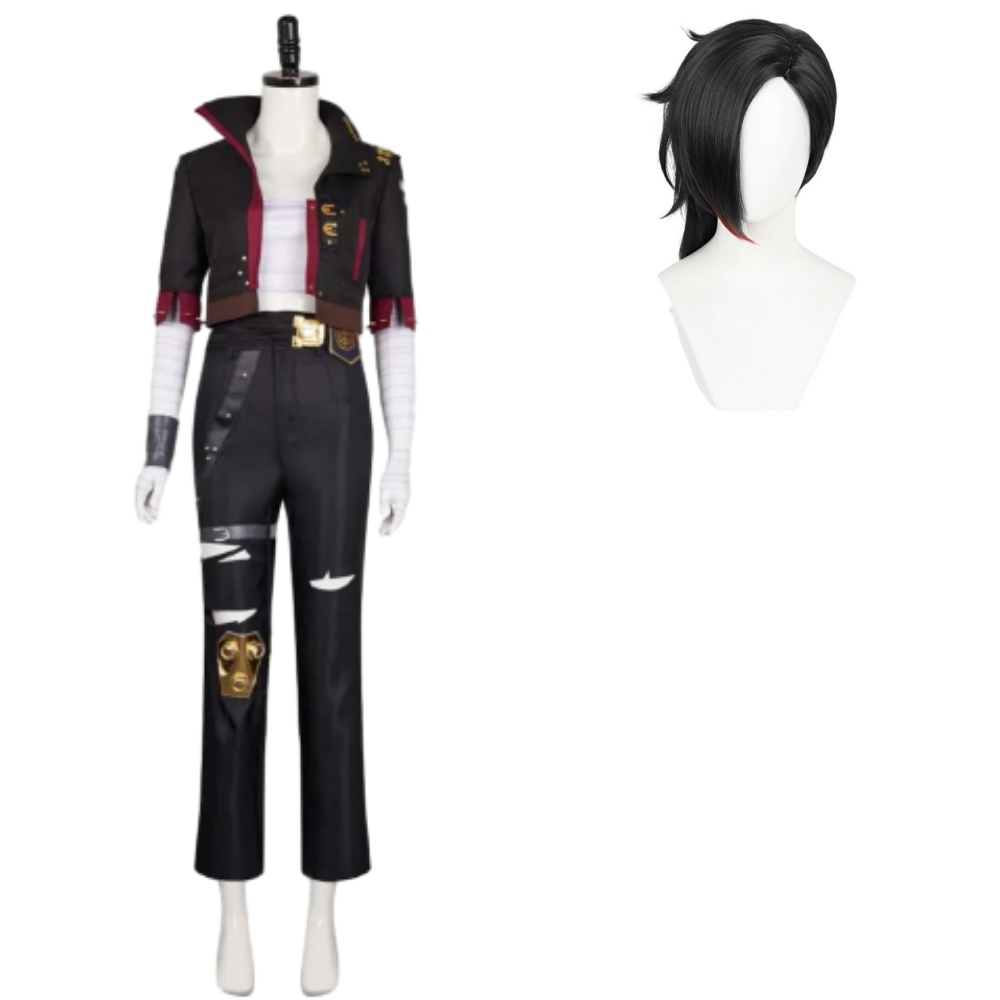 Arcane: League of Legends Season 2 Vi Black Jacket Fullset Outfits Halloween Carnival Cosplay Costume