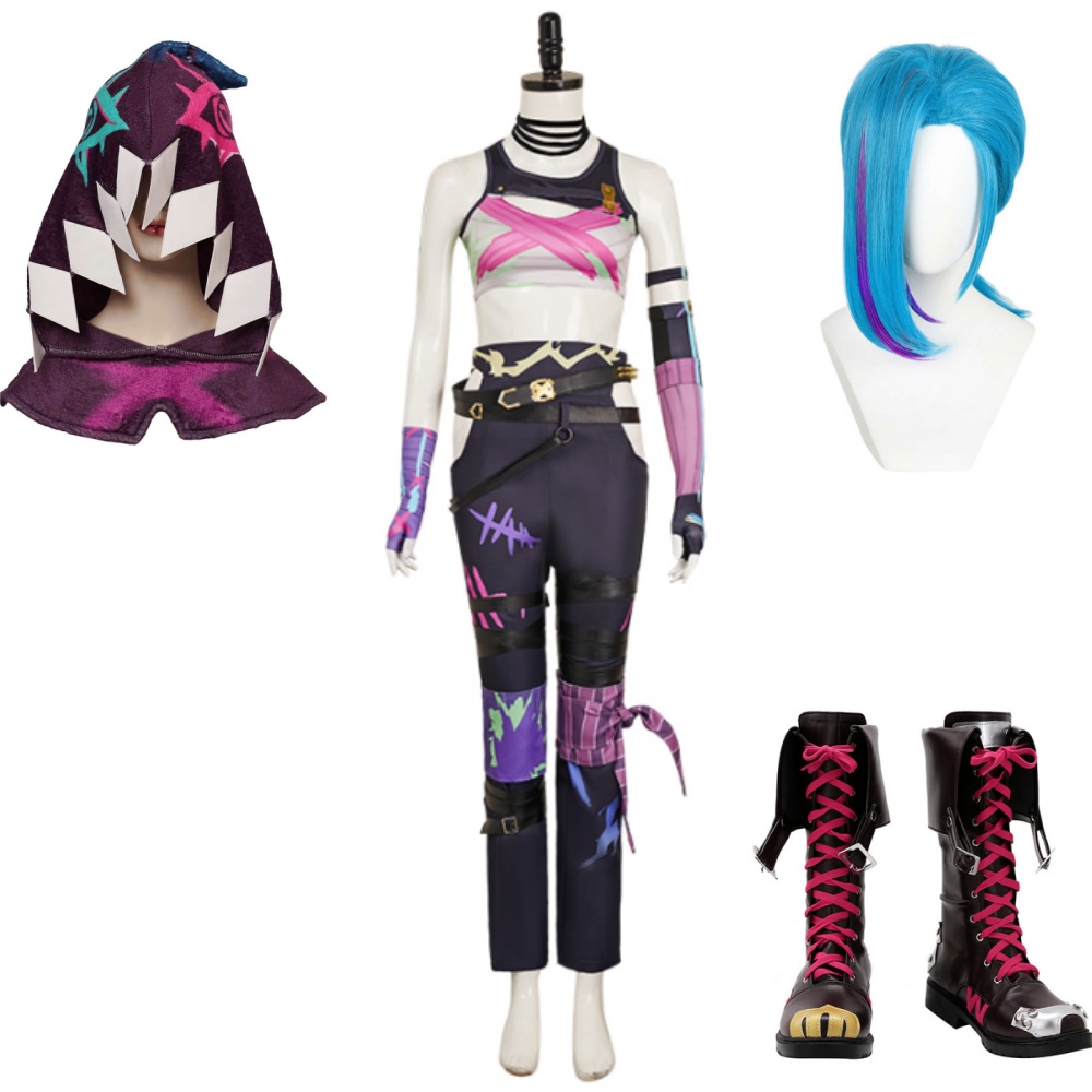 Arcane Season 2 Jinx Top Pants Outfits Halloween Carnival Cosplay Costume