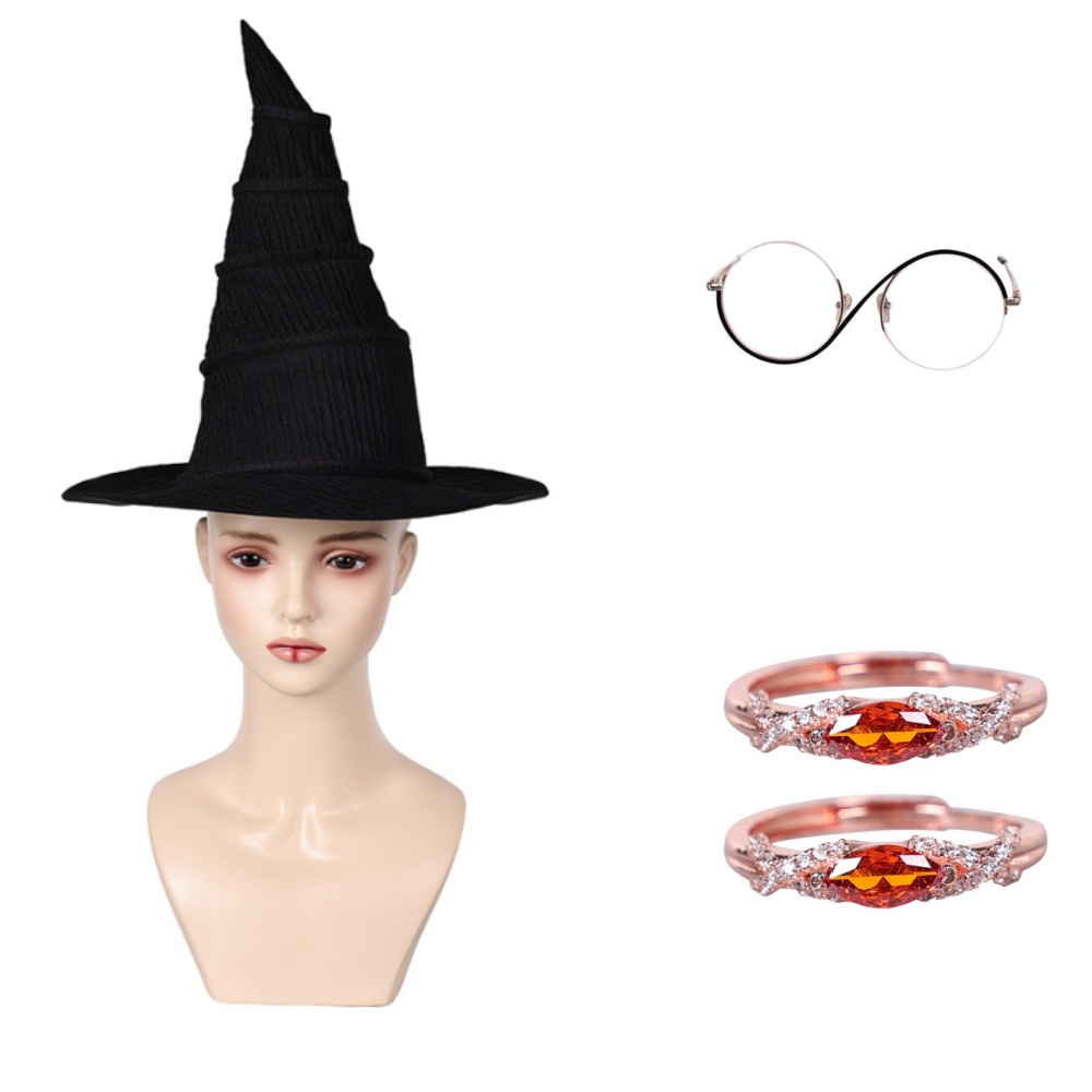 Wicked(2024) Elphaba Cosplay Witch Hat Halloween Carnival Costume Accessories
