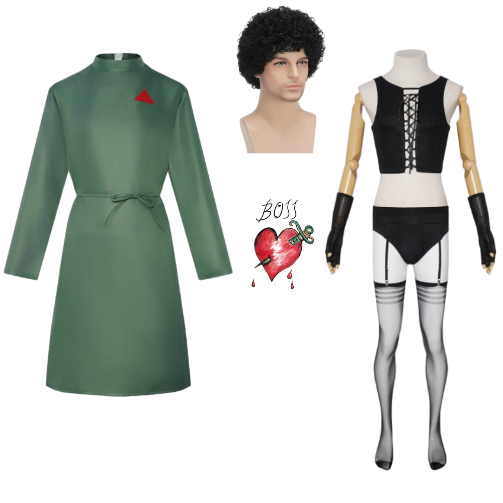 The Rocky Horror Picture Show Dr. Frank-N-Furter Green Coat  Halloween Carnival Cosplay Costume
