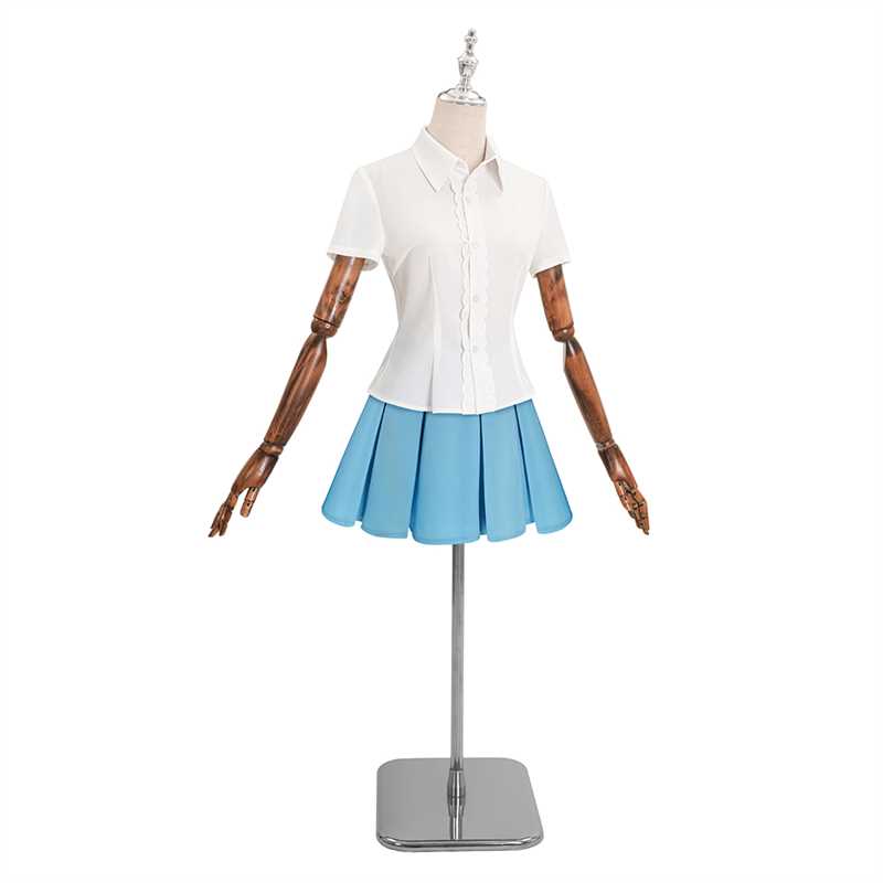 Overwatch Kiriko Rainy Day Skin Blue Coat Skirt Set Outfits Halloween Carnival Cosplay Costume