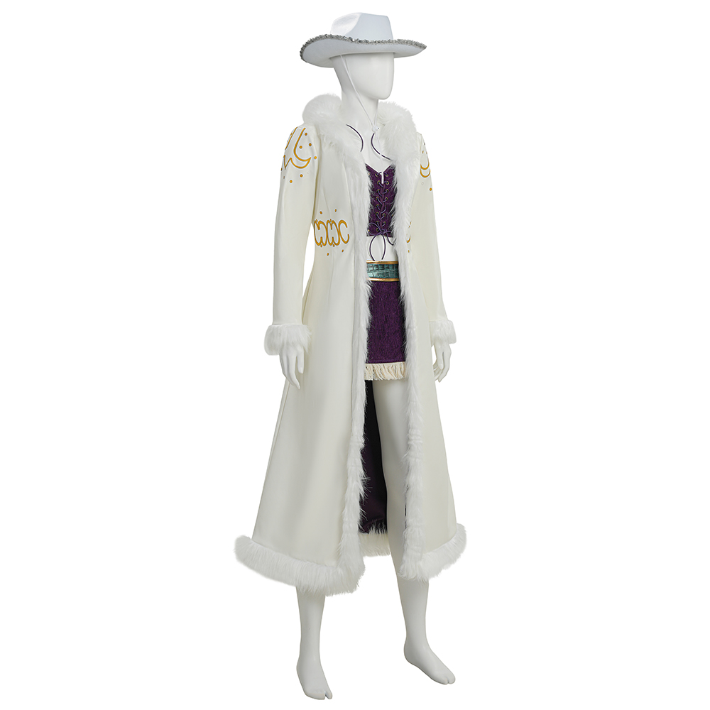 One Piece Live-Action Niko Robin Women White Outfit Halloween Carnival Cosplay Costume