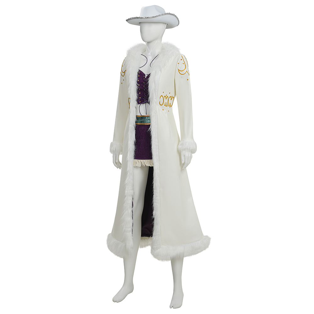One Piece Live-Action Niko Robin Women White Outfit Halloween Carnival Cosplay Costume