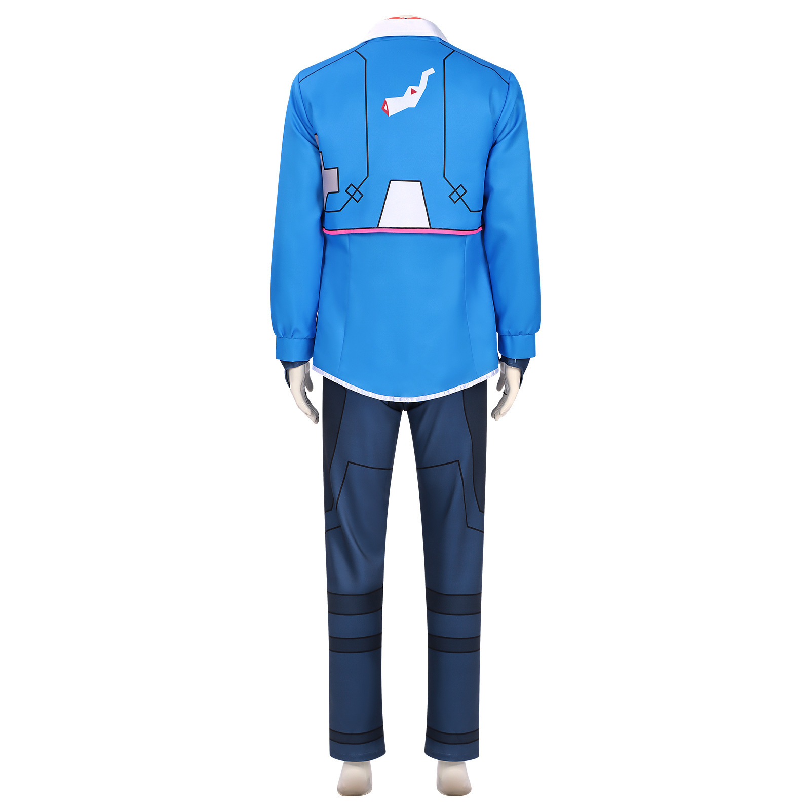 Cyberpunk D Blue Coat with Jumpsuit Outfits Halloween Carnival Cosplay Costume