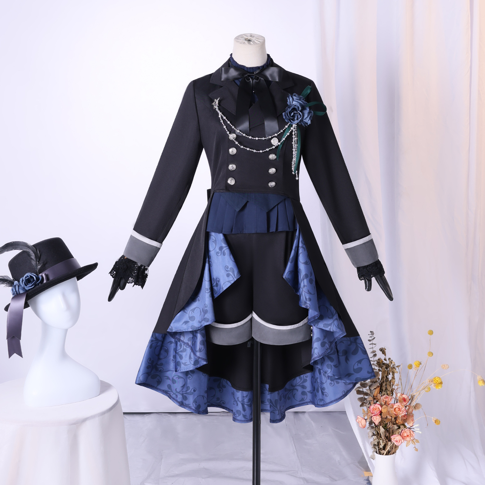 Black Butler Ciel Phantomhive Black Outfit Halloween Carnival Cosplay Costume