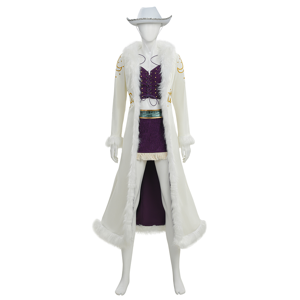 One Piece Live-Action Niko Robin Women White Outfit Halloween Carnival Cosplay Costume