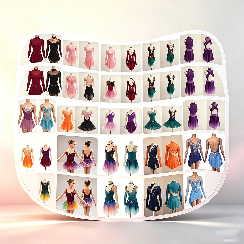 LIUHUO Figure Skating Costume MultiStyle | Custom Gradient Crystal Competition Skating Costume for Girls