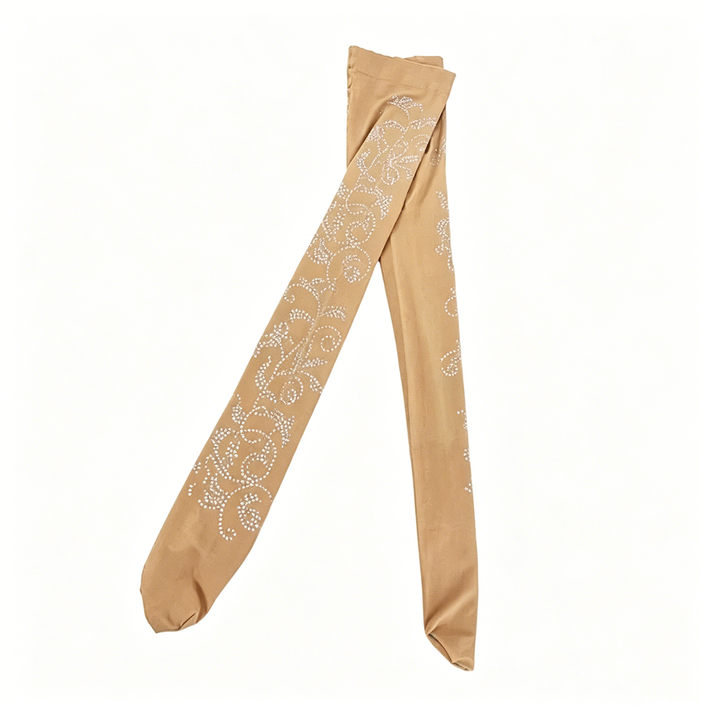 LIUHUO Girls Ice Skating Leggings, Kids Fleece Thermal Nude Dance Trousers-LIUHUO