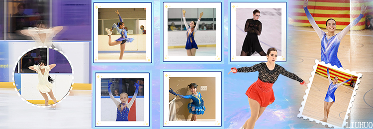 thumbnail image 2 of Handmade Skating Costume LIUHUO Figure Skating Dress For Girls - Handmade Competition Wear With Crystal Details Elastic Skating Performance Wear 2 of 9