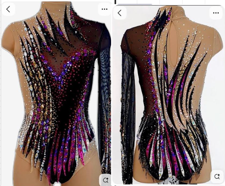 ]LIUHUO Rhythmic Gymnastics Leotards JC  | Purple  Crystal Competition Gymnastics Costume for Girls & Women