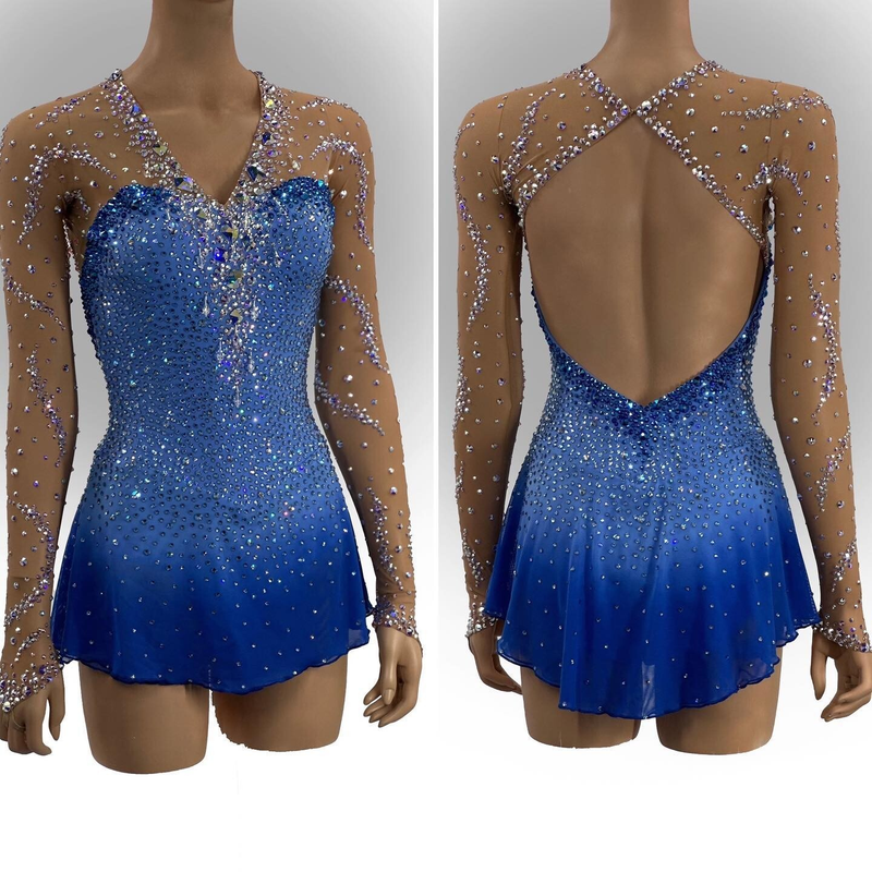 ice figure skating competition dress Gymnastics costume dance Dress dyeing BD9778-LIUHUO