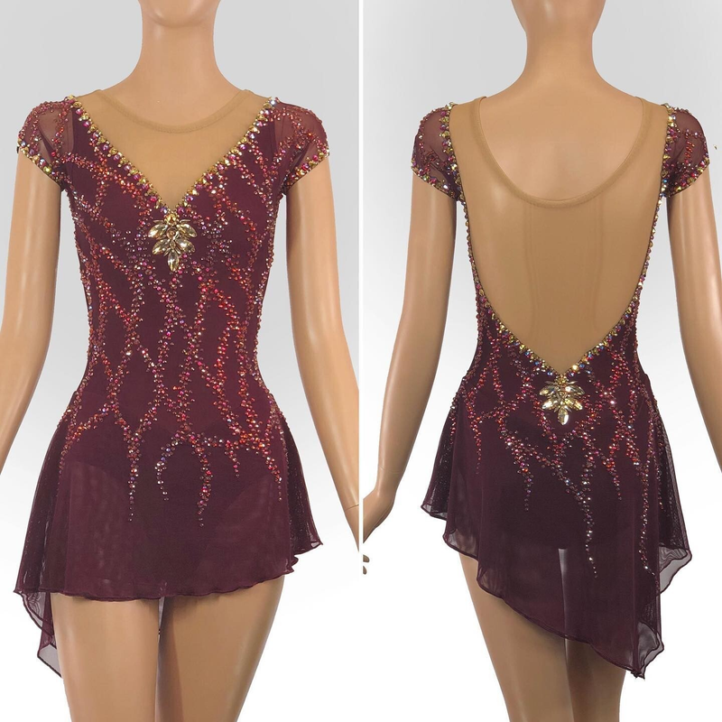 ice figure skating competition dress Gymnastics costume dance Dress dyeing-LIUHUO