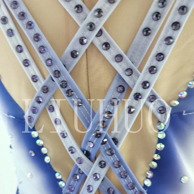 LIUHUO Ice Figure Skating Dress Girls Women Teens Stretchy Spandex Purple Competition Wholesale