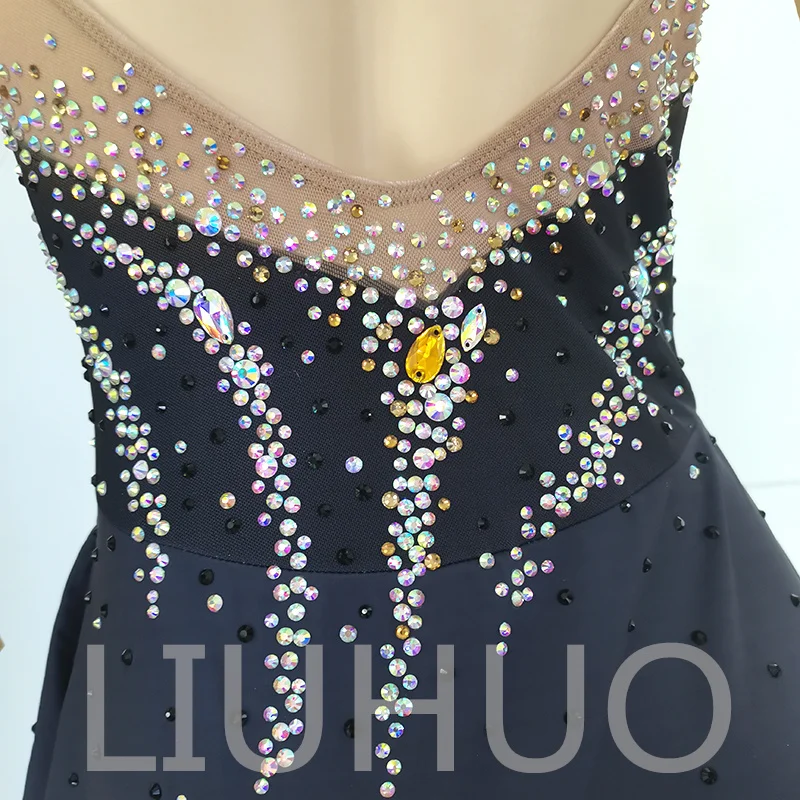 LIUHUO Ice Figure Skating Dress Girls Women Teens Stretchy Spandex Competition WholesaleLH Skate BD2483