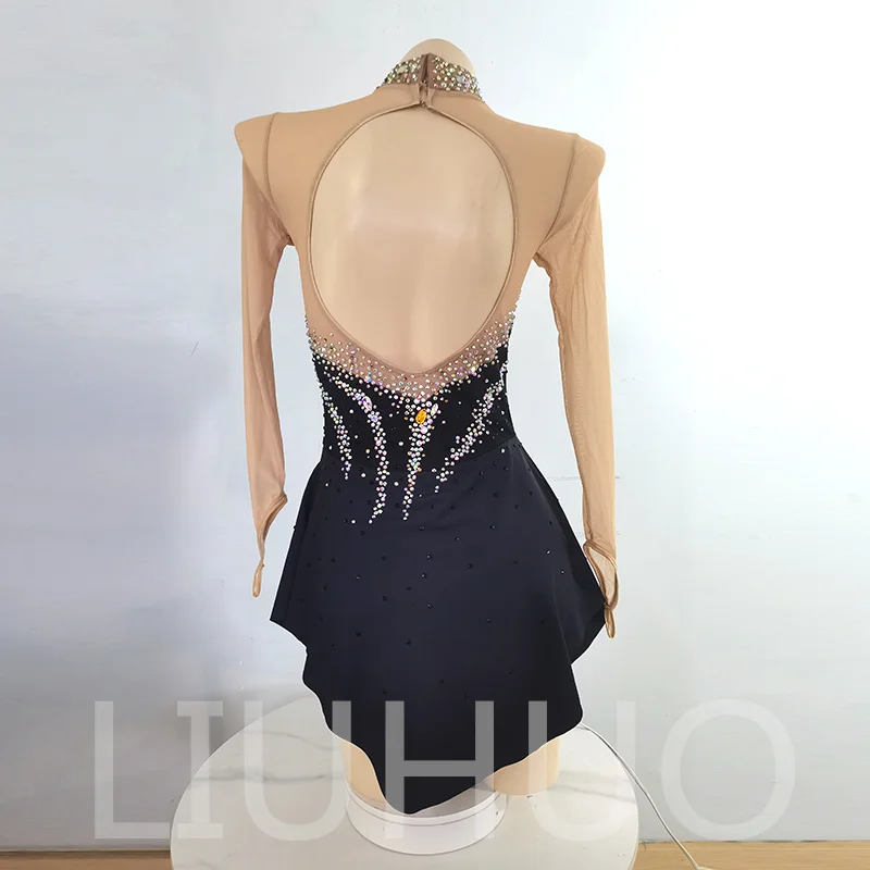 LIUHUO Ice Figure Skating Dress Girls Women Teens Stretchy Spandex Competition WholesaleLH Skate BD2483