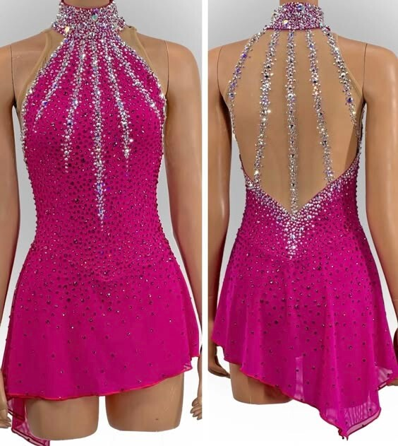 ice figure skating competition dress Gymnastics costume dance Dress dyeing-LIUHUO