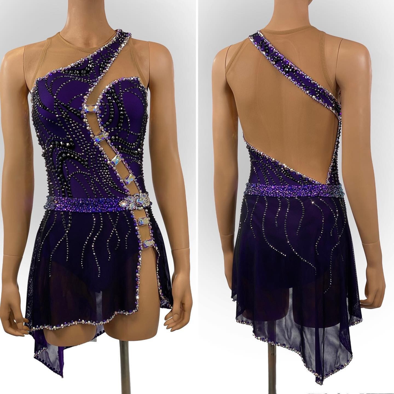 ice figure skating competition dress Gymnastics costume dance Dress dyeing-LIUHUO