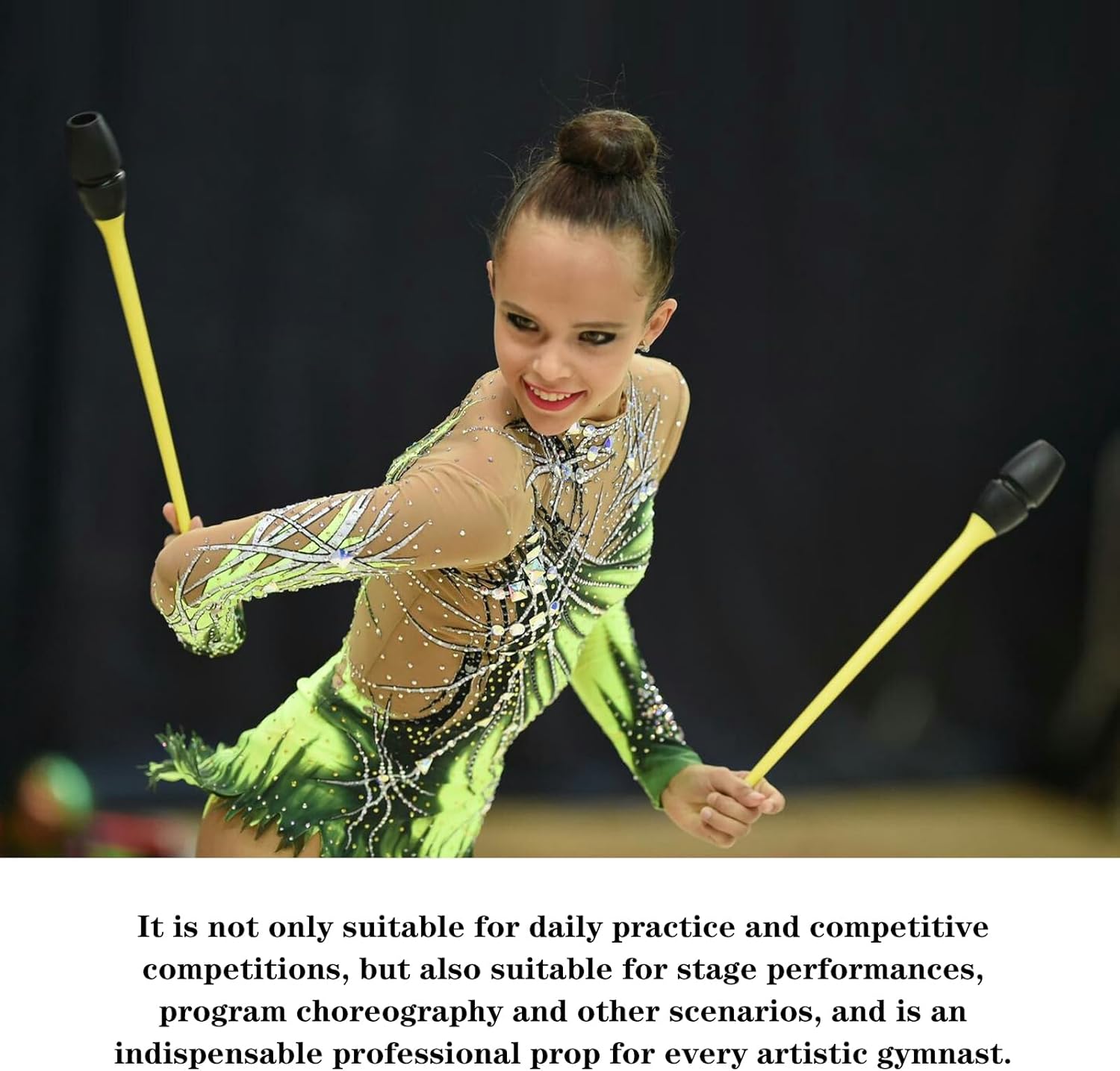 LIUHUO Rhythmic Gymnastics Clubs Bars Rubber Material Suitable Competitions Performances Six Colours Three Sizes Couple