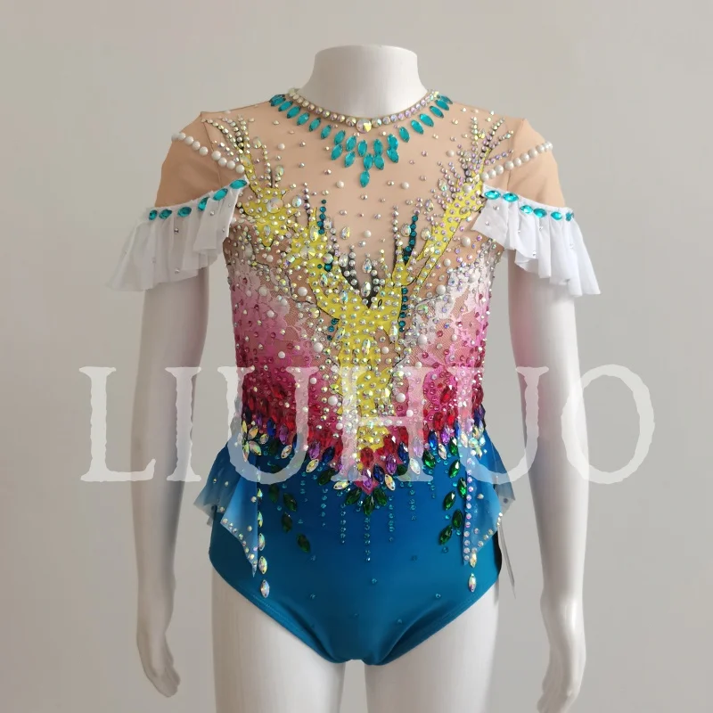 LIUHUO Rhythmic Gymnastics Leotard  Competitive Cheerleading Performance For Children Adult-LIUHUO