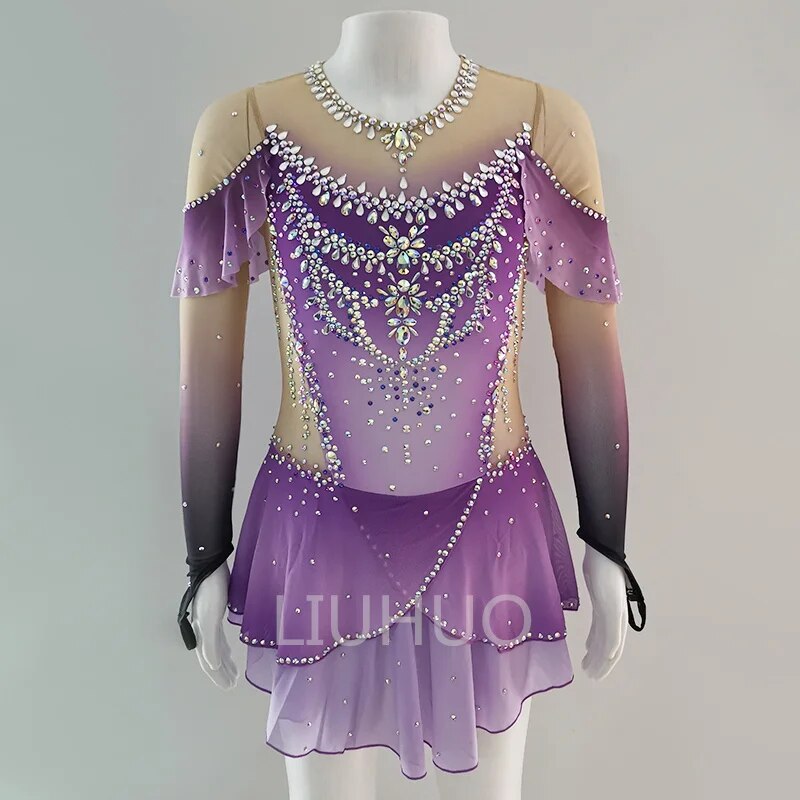 LIUHUO Costume Da Pattinaggio Artistico Uomo In Sette Colori - Tessuto Spandex 90%, Taglio Aderente, 16 Misure Disponibili