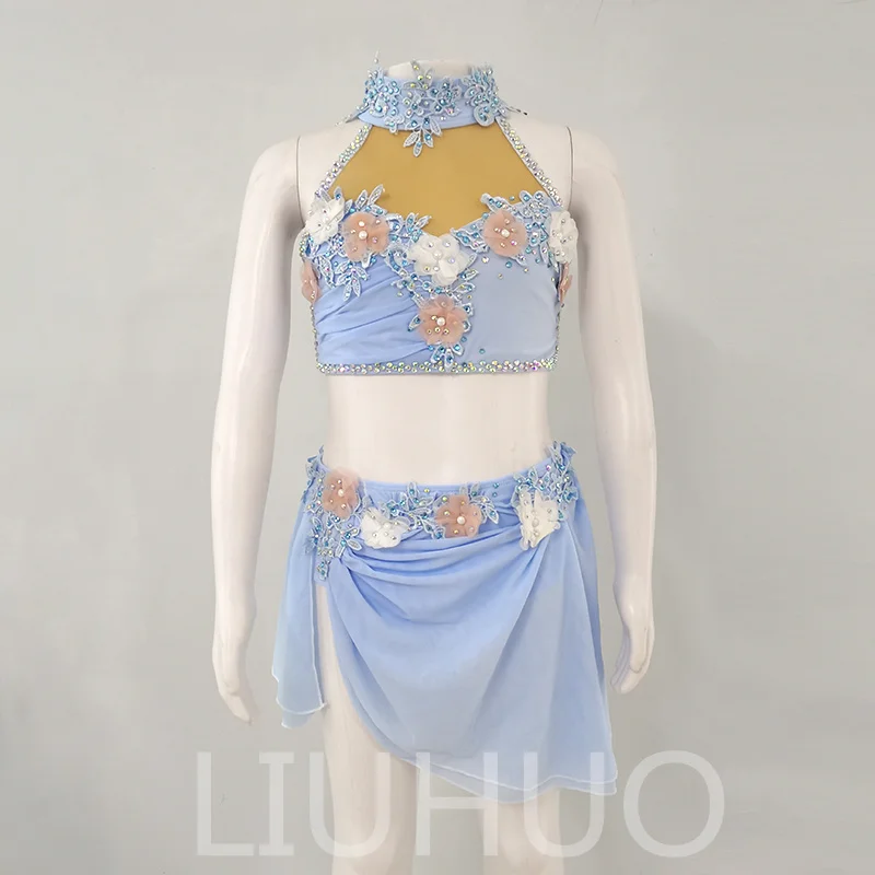 Liuhuo Ladies Red Turtleneck Cutout Bra Top Pole Dance Dress