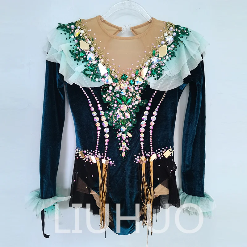 LIUHUO Rhythmic Gymnastics Leotard - High Elastic Performance Leotard For Girls, Figure Skating, Dance Competition
