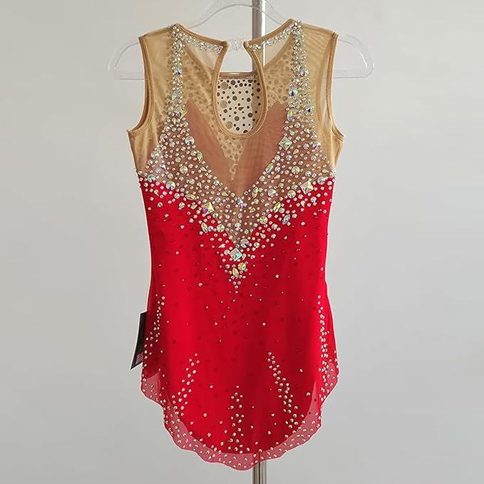 LIUHUO Custom Color Rhythmic Gymnastics Leotard BD8085 | Sleeveless Crystal Competition Leotard for Girls & Women