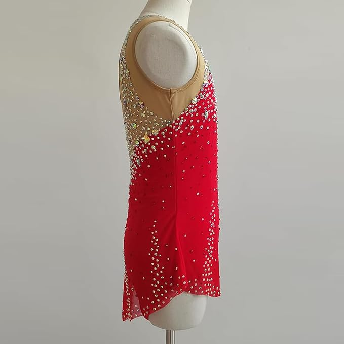 LIUHUO Custom Color Rhythmic Gymnastics Leotard BD8085 | Sleeveless Crystal Competition Leotard for Girls & Women