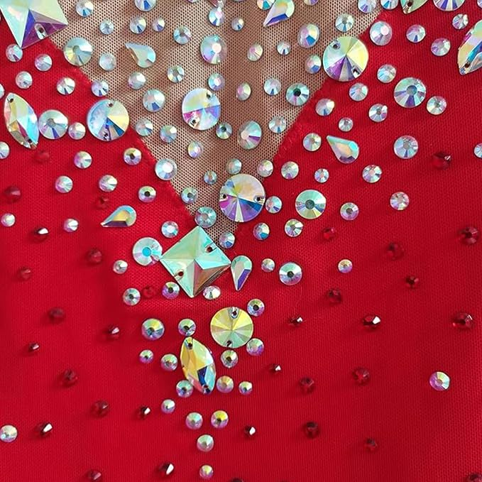 LIUHUO Custom Color Rhythmic Gymnastics Leotard BD8085 | Sleeveless Crystal Competition Leotard for Girls & Women