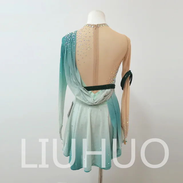LIUHUO Ice Figure Skating Dress Girls Women Teens Stretchy Spandex Competition Wholesale