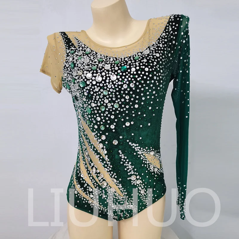 The allure of a dark green rhythmic gymnastics leotard: the perfect blend of elegance and performance-LIUHUO