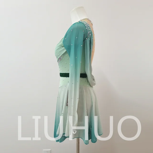 LIUHUO Ice Figure Skating Dress Girls Women Teens Stretchy Spandex Competition Wholesale