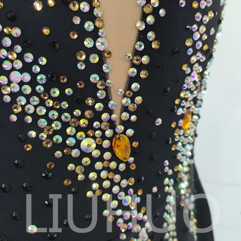 LIUHUO Ice Figure Skating Dress Girls Women Teens Stretchy Spandex Competition WholesaleLH Skate BD2483