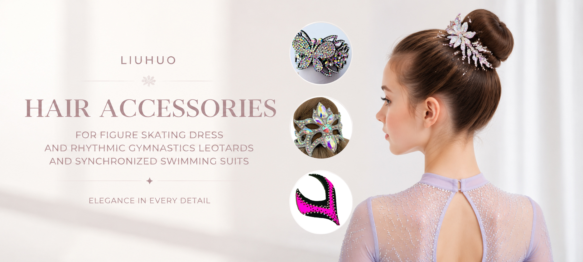 Hair Pieces for Figure Skating, Rhythmic Gymnastics ,Synchro Swim Headpieces
