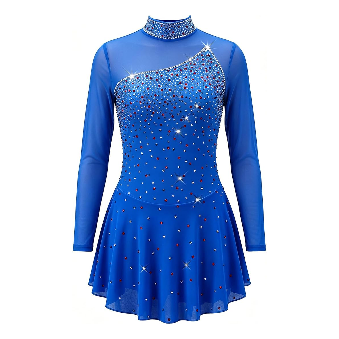 LIUHUO Figure Skating Dress JC931 | 10 Colors Crystal High-Neck Competition Skating Costume for Girls & Women
